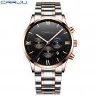 gold black_Mens Watches  Luxury Chronograph Quartz Clock Waterproof Stailness Steel Sports