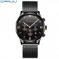 M-black rose_Mens Watches  Luxury Chronograph Quartz Clock Waterproof Stailness Steel Sports