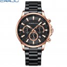 Black rose_Sports Chronograph Stainless Steel Band Watches Brand Quartz Men's Wristwatches with Lumi