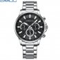 Black rose box_Sports Chronograph Stainless Steel Band Watches Brand Quartz Men's Wristwatches with