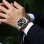 Black rose box_Sports Chronograph Stainless Steel Band Watches Brand Quartz Men's Wristwatches with