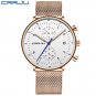 rose black_Men Watch Top Luxury Chronograph Stainless Steel Mesh WristWatch Military Waterproof Date
