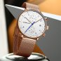 silver white_Men Watch Top Luxury Chronograph Stainless Steel Mesh WristWatch Military Waterproof Da