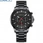 Black rose_Sports Chronograph Watches with Auto Date Casual Business Men's Wristwatches with Stainle