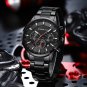 Black with box_Sports Chronograph Watches with Auto Date Casual Business Men's Wristwatches with Sta