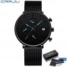 black blue box_Minimalist Dress Mens Watches  Luxury Waterproof Sport Watch Men 3-Sub Dial Quartz Wa