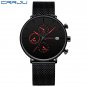 red_Minimalist Dress Mens Watches Luxury Waterproof Sport Watch Men 3-Sub Dial Quartz Watch Casual