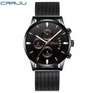 gold mesh_Men Watch Business Casual Multifunctional Chronograph Quartz WristWatch Clock