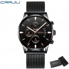 gold mesh box_Men Watch Business Casual Multifunctional Chronograph Quartz WristWatch Clock