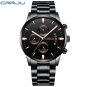 gold steel box_Men Watch Business Casual Multifunctional Chronograph Quartz WristWatch Clock