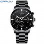 silver steel_Men Watch Business Casual Multifunctional Chronograph Quartz WristWatch Clock