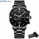silver steel box_Men Watch Business Casual Multifunctional Chronograph Quartz WristWatch Clock