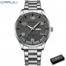 Silver box_Men's Watches Stainless Steel Band Quartz Wristwatches with Luminous Hands