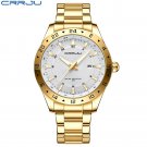 Gold_Men's Watches  Luxury Stainless Steel Band Quartz Wristwatches with Auto Date Design