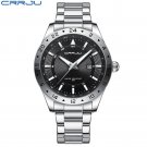 Silver_Men's Watches  Luxury Stainless Steel Band Quartz Wristwatches with Auto Date Design