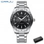 Silver box_Men's Watches  Luxury Stainless Steel Band Quartz Wristwatches with Auto Date Design