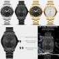 Silver box_Men's Watches Luxury Stainless Steel Band Quartz Wristwatches with Auto Date Design