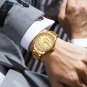 Gold black_Business Men Luxury Watches Stainless Steel Quartz Wrsitwatches Male Auto Date Clock with
