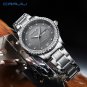 Gold white_Business Men Luxury Watches Stainless Steel Quartz Wrsitwatches Male Auto Date Clock with