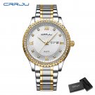 Gold white box_Business Men Luxury Watches Stainless Steel Quartz Wrsitwatches Male Auto Date Clock 