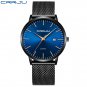 black black silver_Men's Watch Ultra-thin  Luxury Japan Movement WristWatch Waterproof Sport Steel Q