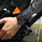 black black silver_Men's Watch Ultra-thin  Luxury Japan Movement WristWatch Waterproof Sport Steel Q
