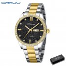 Gold black box_Watch for Men Simple Quartz Wristwatches With Luxurious Sparkling Rhinestone Dial Sta