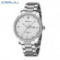 Silver_Watch for Men Simple Quartz Wristwatches With Luxurious Sparkling Rhinestone Dial Stainless S