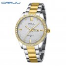 Gold_Business Men Watches Stainless Steel Quartz Wrsitwatches Auto Date Clock with Luminous Hands