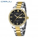 Gold black_Business Men Watches Stainless Steel Quartz Wrsitwatches Auto Date Clock with Luminous Ha