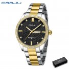 Gold black box_Business Men Watches Stainless Steel Quartz Wrsitwatches Auto Date Clock with Luminou