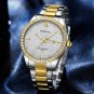 Silver_Business Men Watches Stainless Steel Quartz Wrsitwatches Auto Date Clock with Luminous Hands