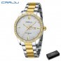 Gold box_Luxury Rhinestones Dial Watches with Stainless Steel Band Wristwatch with Auto Date and Lum