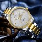 Gold box_Luxury Rhinestones Dial Watches with Stainless Steel Band Wristwatch with Auto Date and Lum