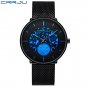 Blue_Men Watch Casual Waterproof Mesh Strap Quartz WristWatch Unique Retro Cool Dress