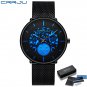 blue BOX_Men Watch Casual Waterproof Mesh Strap Quartz WristWatch Unique Retro Cool Dress