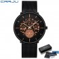 orange BOX_Men Watch Casual Waterproof Mesh Strap Quartz WristWatch Unique Retro Cool Dress