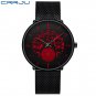red_Men Watch Casual Waterproof Mesh Strap Quartz WristWatch Unique Retro Cool Dress