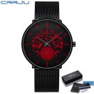 red BOX_Men Watch Casual Waterproof Mesh Strap Quartz WristWatch Unique Retro Cool Dress