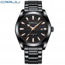 Black_Quartz Watches for Men Stainless Steel with Luminous Hands