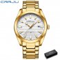Gold box_Quartz Watches for Men Stainless Steel with Luminous Hands