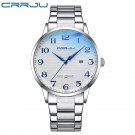 Silver_Men Watch  Luxury Wristwatch Waterproof Business Quaztz Date Sport Watches