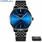 Black Blue box_Men Watch Luxury Stainless Steel Quartz Wristwatch Casual Sport Waterproof Clock