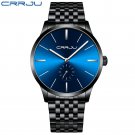 Black Blue Silver_Men Watch Luxury Stainless Steel Quartz Wristwatch Casual Sport Waterproof Clock