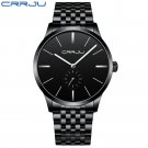 Black Silver_Men Watch Luxury Stainless Steel Quartz Wristwatch Casual Sport Waterproof Clock