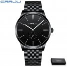 Black Silver box_Men Watch Luxury Stainless Steel Quartz Wristwatch Casual Sport Waterproof Clock