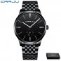 Black Silver box_Men Watch Luxury Stainless Steel Quartz Wristwatch Casual Sport Waterproof Clock