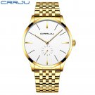 Gold White_Men Watch Luxury Stainless Steel Quartz Wristwatch Casual Sport Waterproof Clock