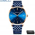 khaki_Men Watch Luxury Stainless Steel Quartz Wristwatch Casual Sport Waterproof Clock