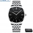 Orange_Men Watch Luxury Stainless Steel Quartz Wristwatch Casual Sport Waterproof Clock